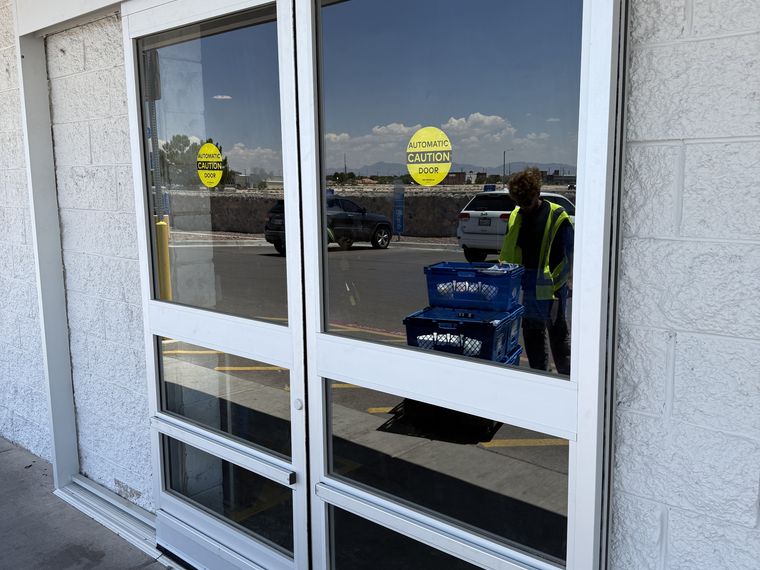 Ceramic window tint on automatic retail entry doors in El Paso — PMT Tint