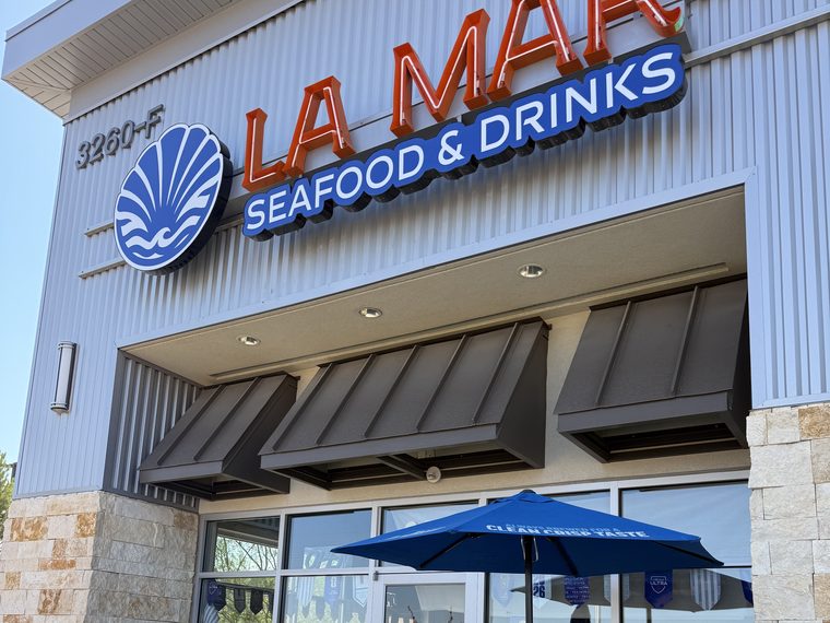 La Mar Seafood & Drinks storefront with ceramic window tint, El Paso — PMT Tint