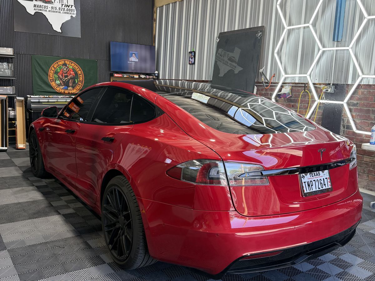 Tesla Model S ceramic window tint at PMT Tint El Paso